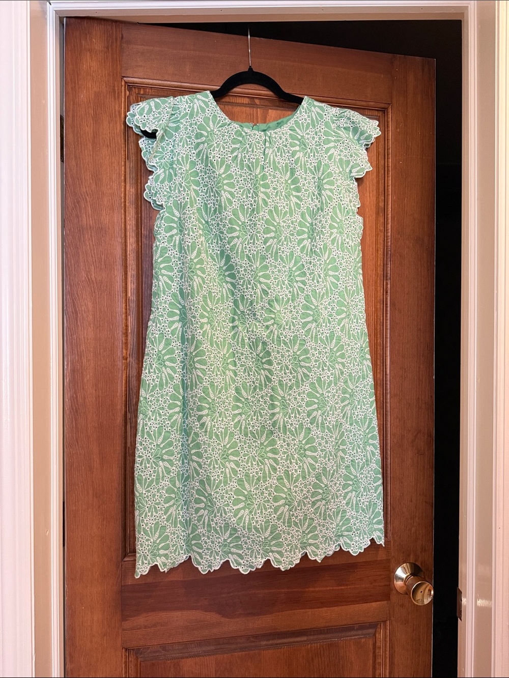 LOFT Mint Green Embroidered Shift Dress